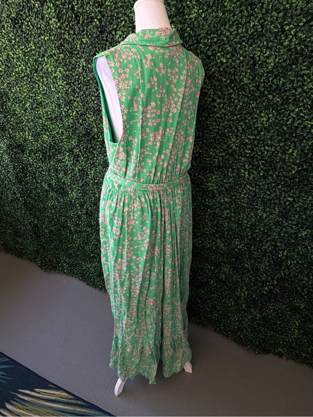 Draper James Green Dress with Pink Floral Trim - Picture 8 of 9